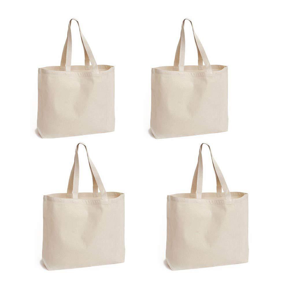 Canvas Grocery Shopping Bags with Handles, custom tote bag with logo imprint 5