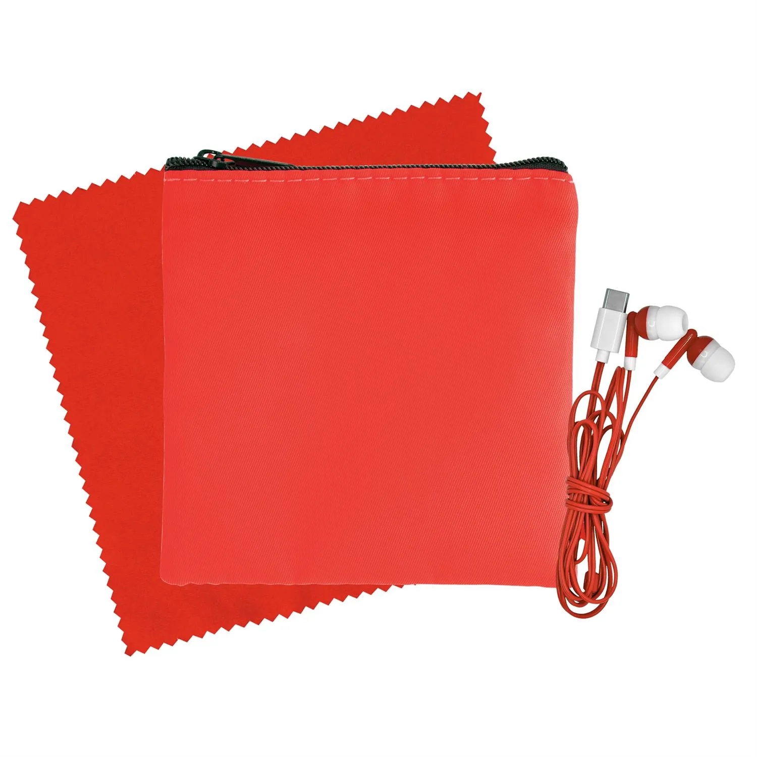 Colorful RPET Ear Bud & Cloth Set 10