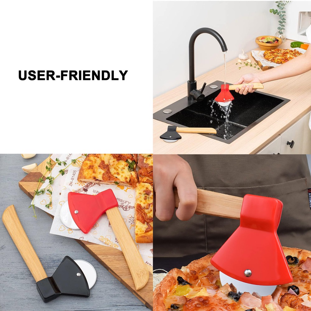 Axe Shaped Pizza Cutter with Handle 3