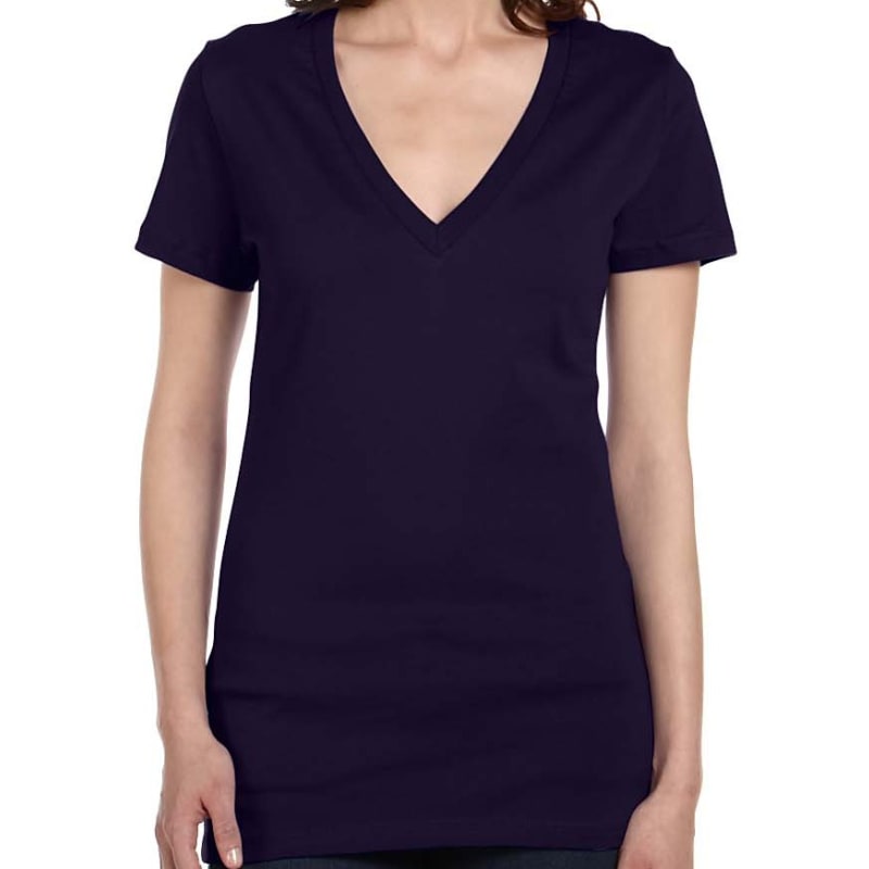 Bella Ladies Jersey Short-Sleeve Deep V-Neck T-Shirt 13