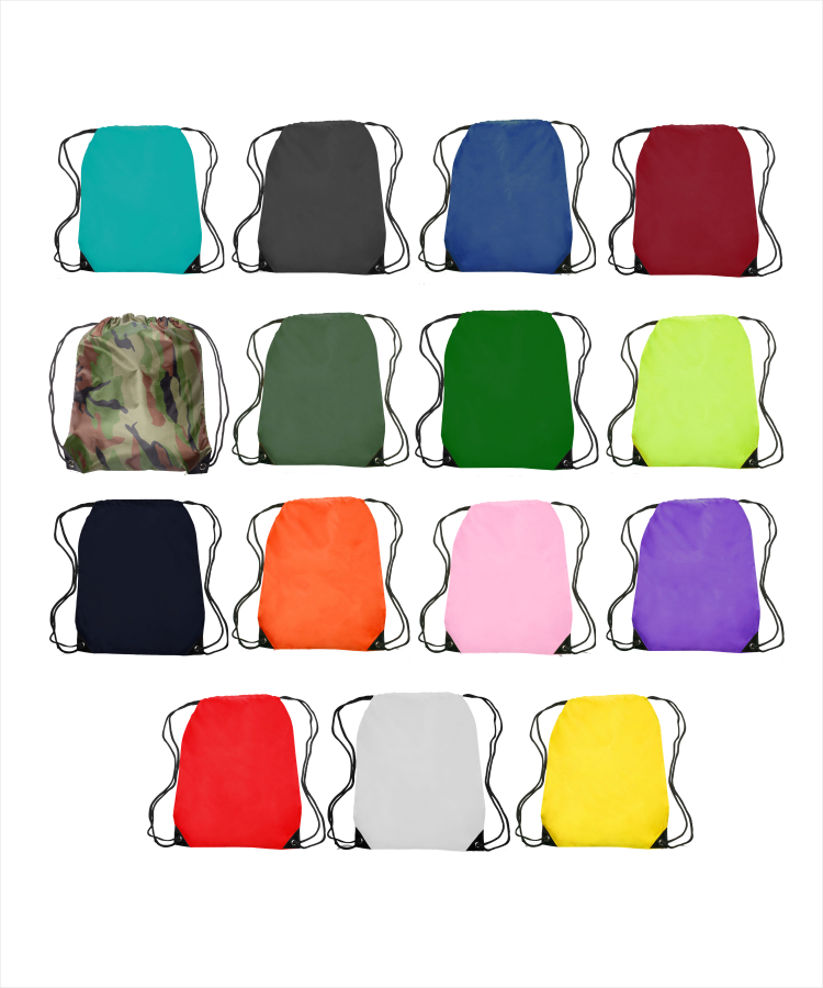 Union Printed - Black Trim Drawstring Bags 4