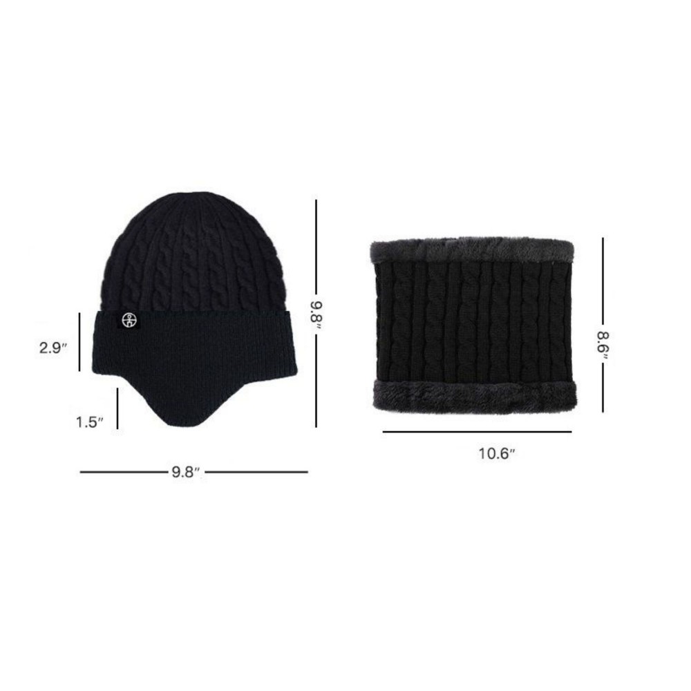 Knit Snood And Beanie Set With Ear Protection 5