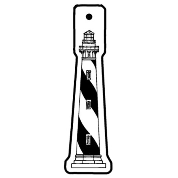 Lighthouse w/Stripes Key Tag - Spot Color 1