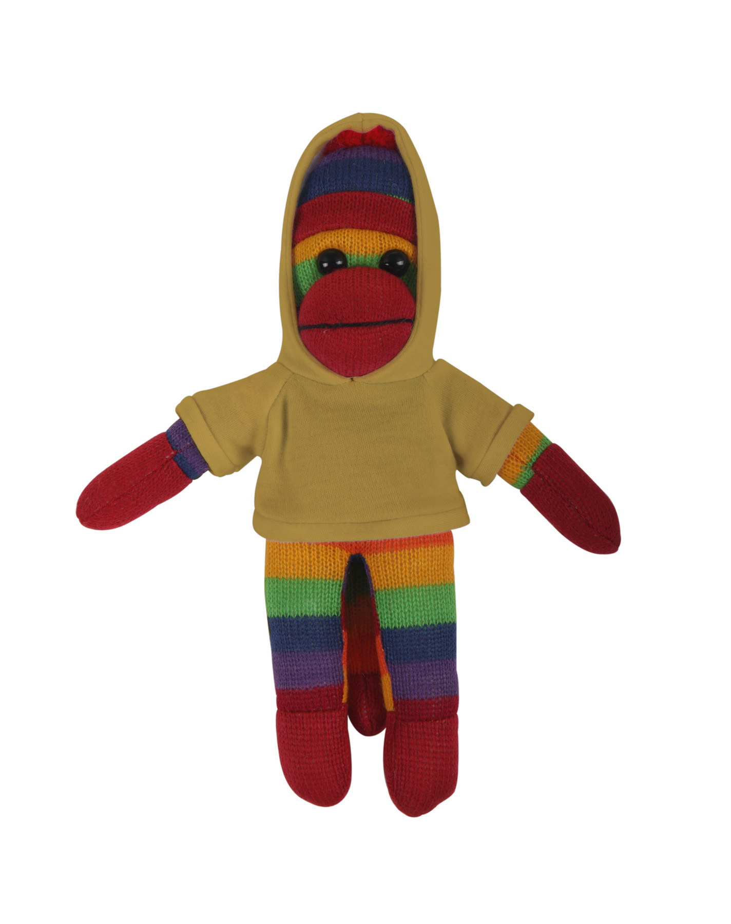 soft plush Rainbow Sock Monkey with hoodie 11