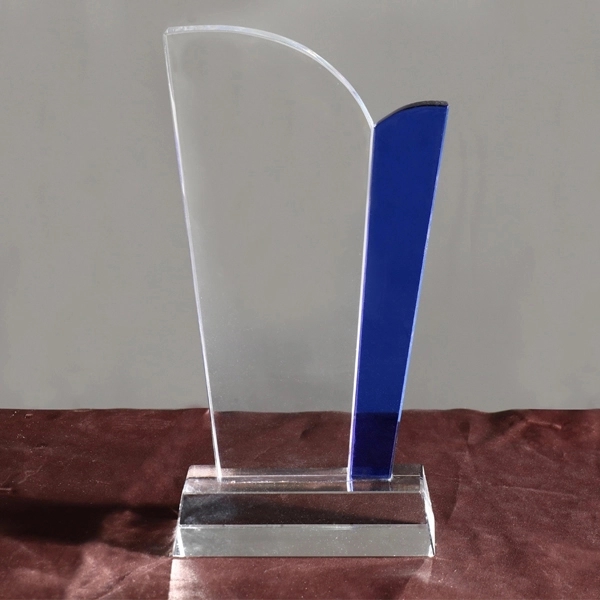 Crystal Blue Accented Wave Trophy 4