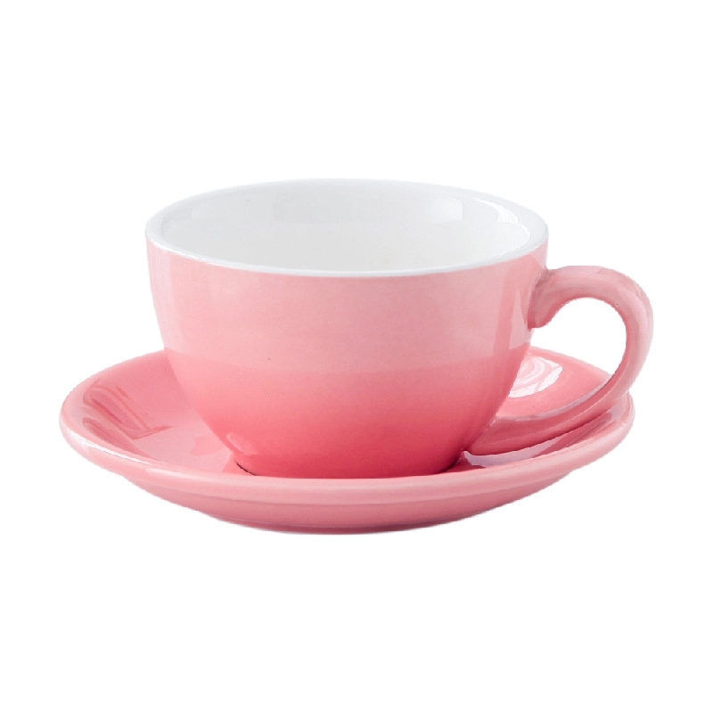 7.4 Oz Ceramic Coffee Cup with Saucer 9