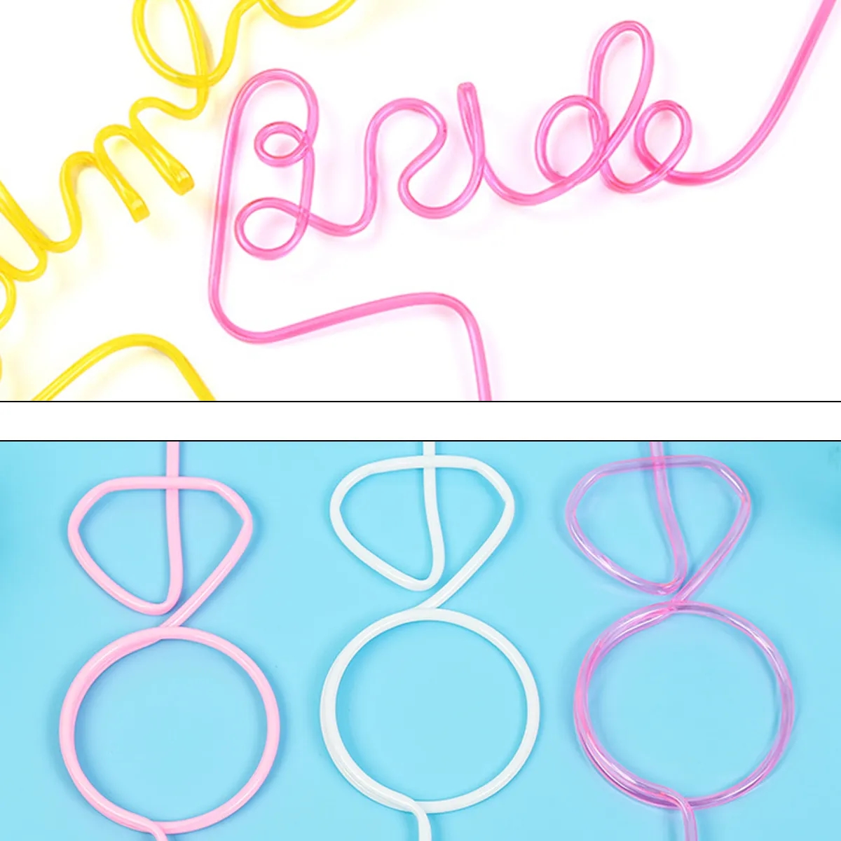 Silly Crazy Straws for Kids Reusable Plastic Loop Curly Crazy Drinking Straws for Classroom Activiti 3