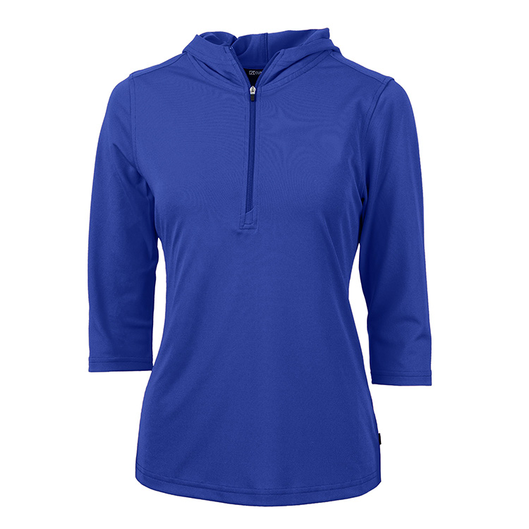 Cutter & Buck Virtue Eco Pique Recycled Half Zip Pullover Ladies Hoodie, custom hoodie or sweatshirt with logo imprint 6