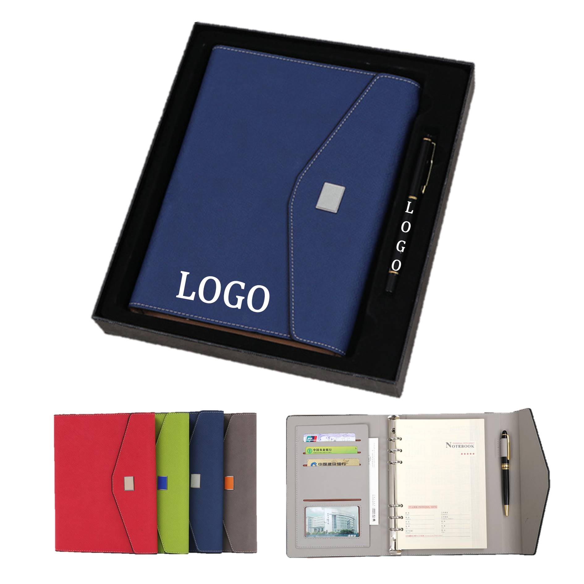 Magnetic Buckle Notebook With Pen Business Set 2