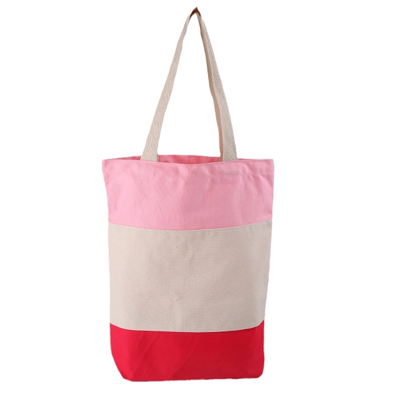 Custom Color-Blocking Canvas Shopping Handbag & Tote Bag 13