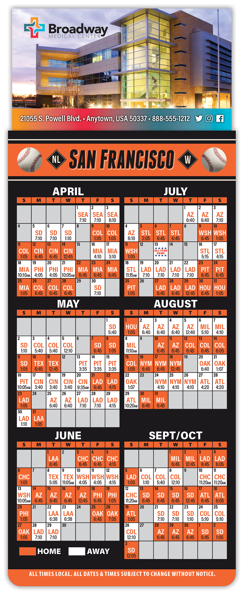 Magna-Card Business Card Magnet - Baseball Schedules (3.5 x 9) 1