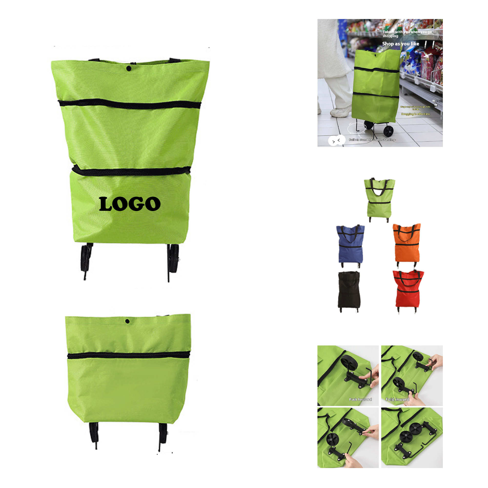 MOQ 20 pcs Rolling Tote Bag 3