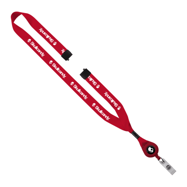 3/4" Polyester Lanyard with Metal Crimp & Retractable Badge Reel 35