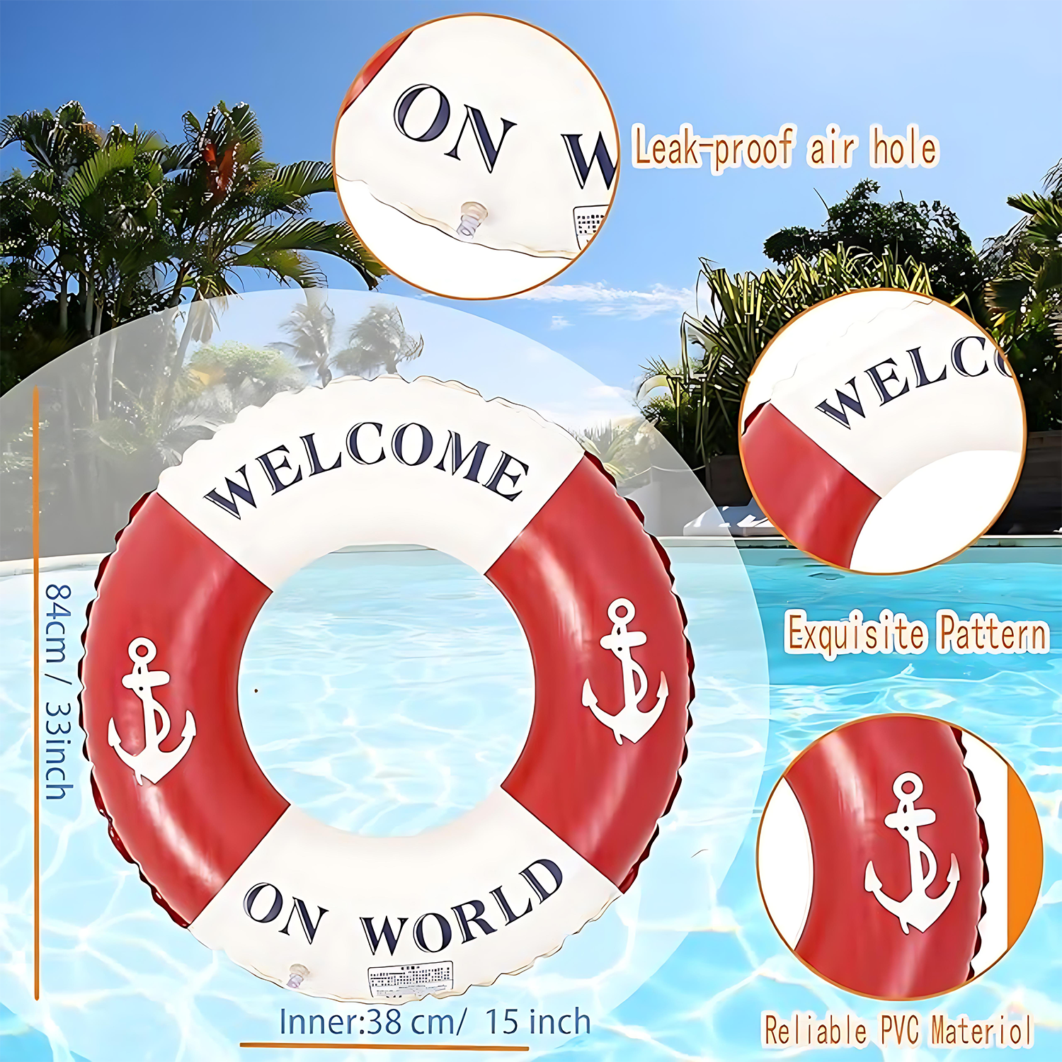 Anchor-Style PVC Inflatable Swim Ring & Lifebuoy 9