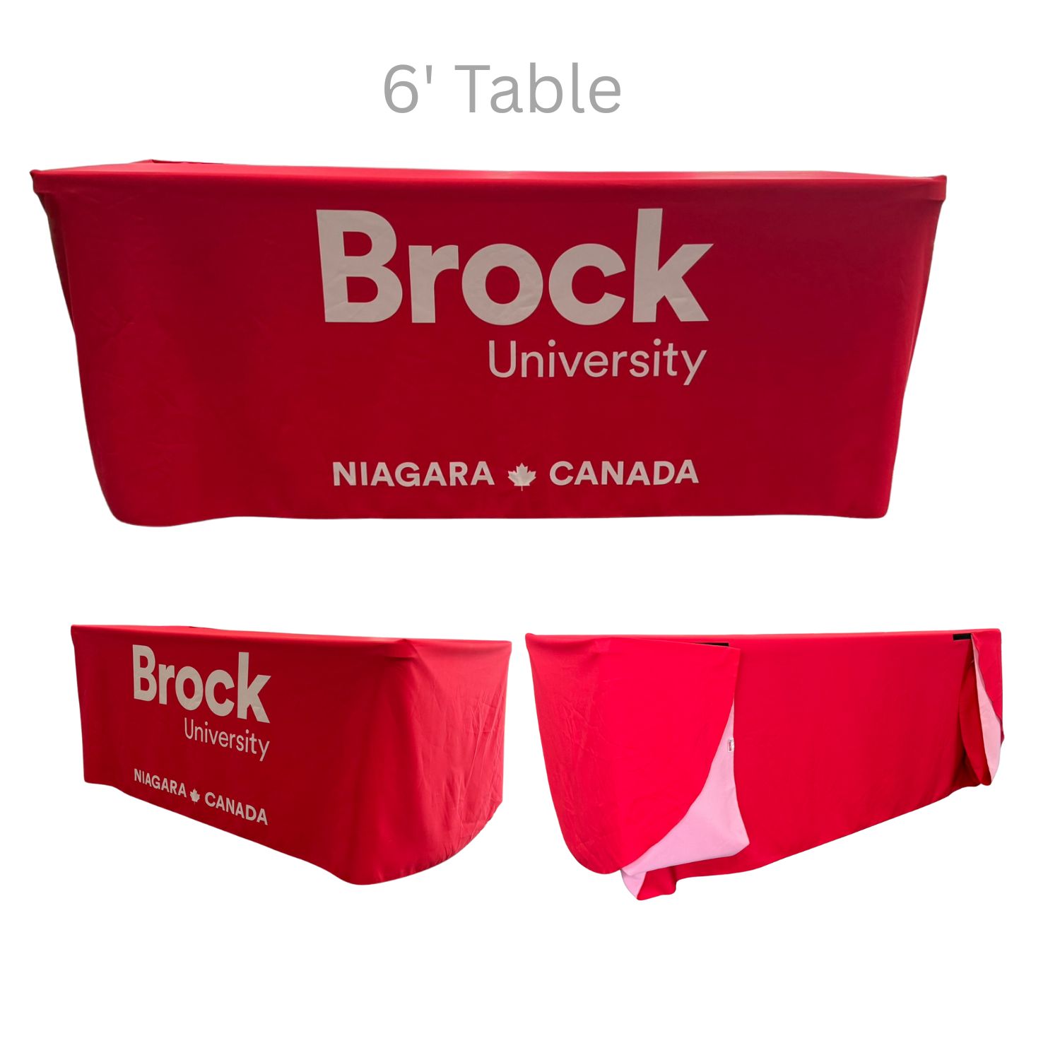 48 Hr Quick Ship - Sublimated Convertible Table Cloth, Converts from 8' to 6', Drape style, 4 sided 6