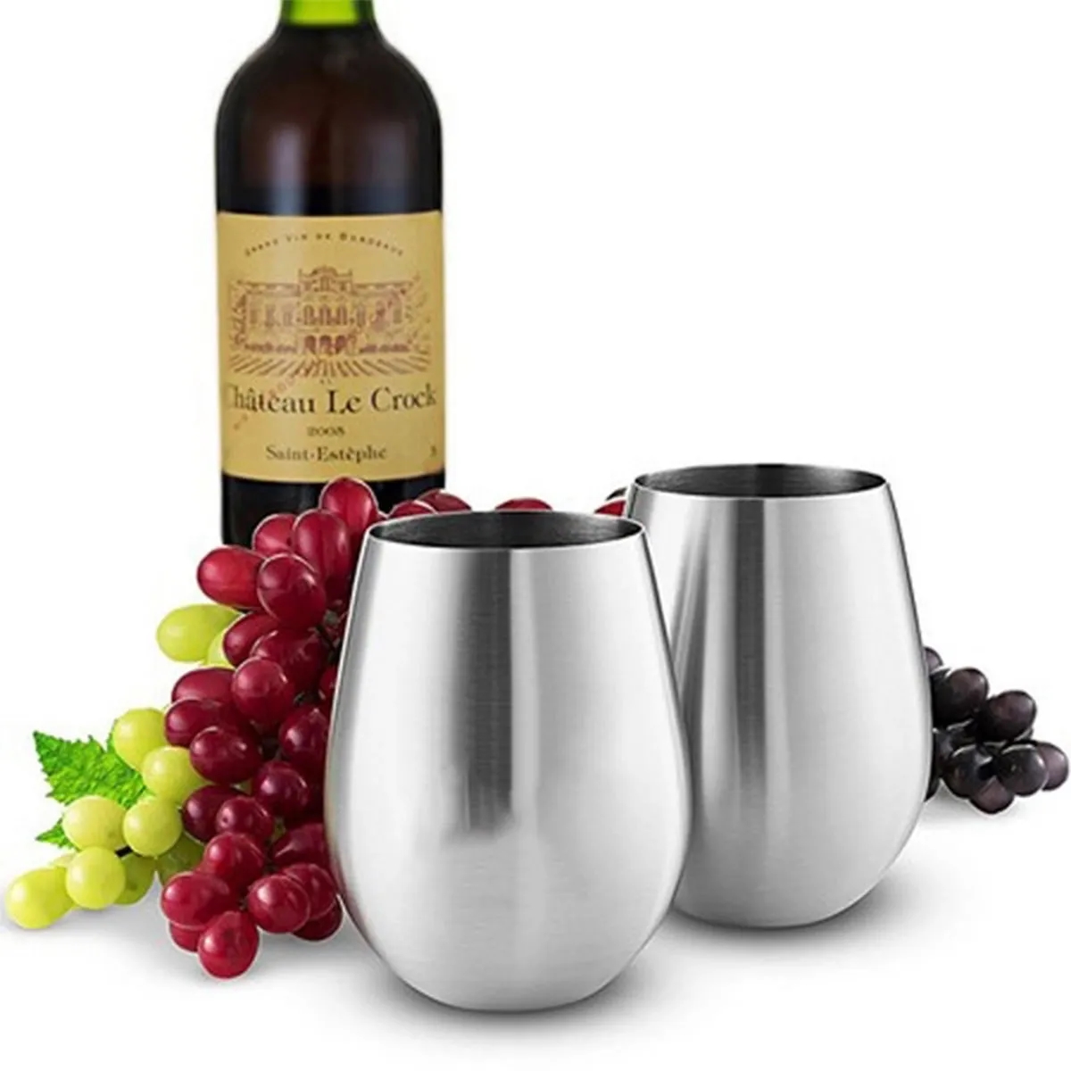 18oz Stainless Steel Home Kitchen Wine Glass Bar Drink Cup 4