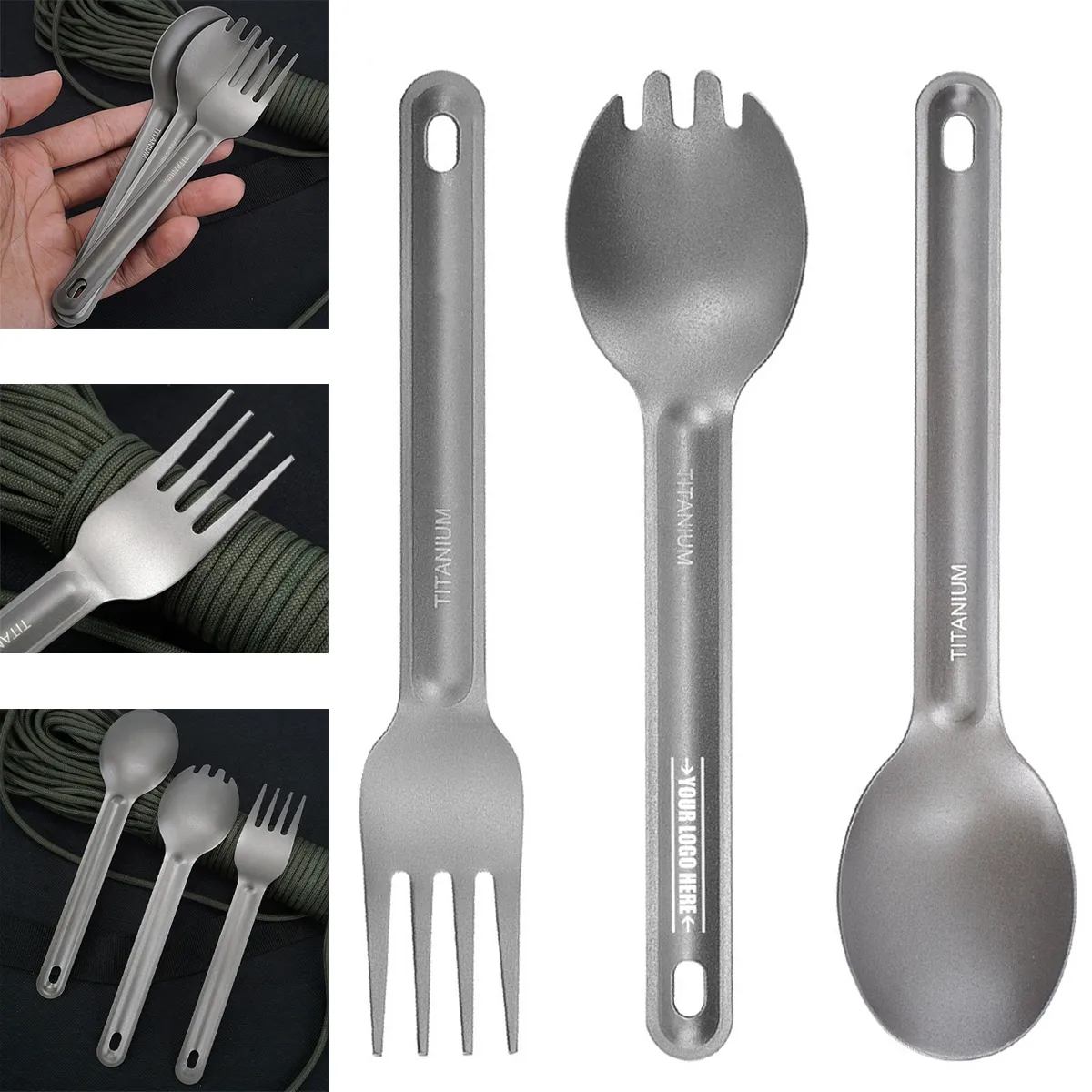 Lightweight Camping Titanium Spork Spoon 1