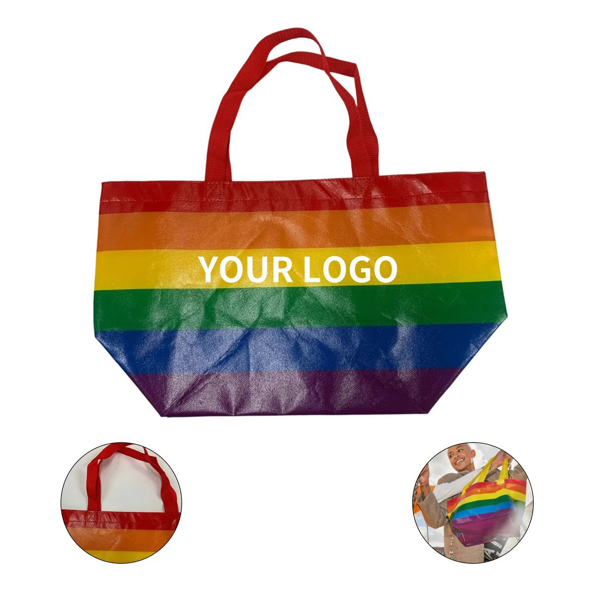Non Woven Tote Bag Rainbow Laminated 2