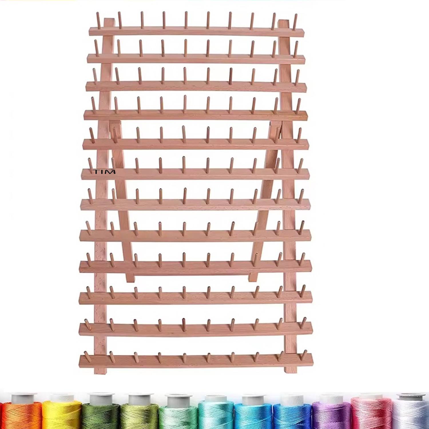 Wooden 120-Spool Sewing and Embroidery Thread Rack 2