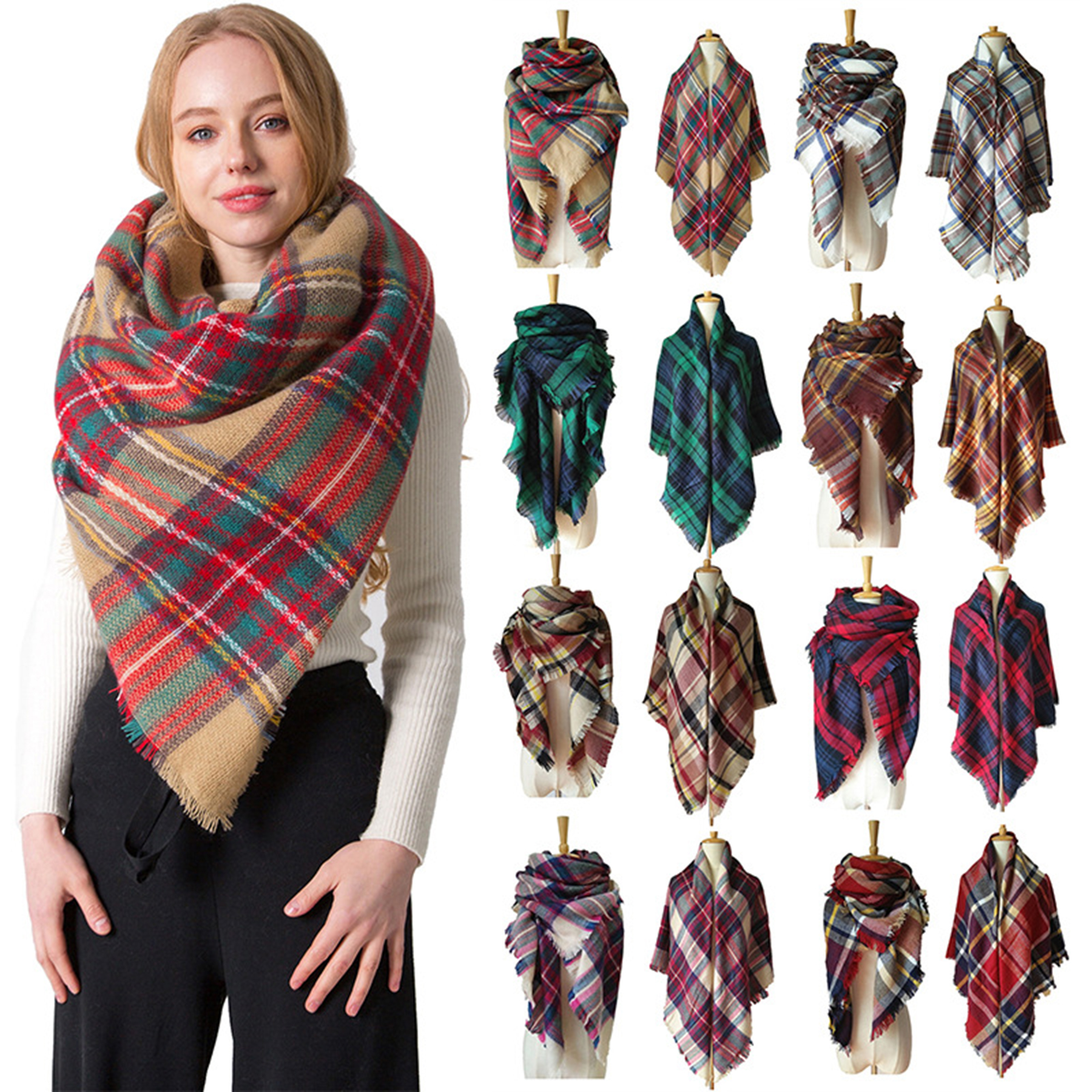 Plaid Blanket Scarf 1