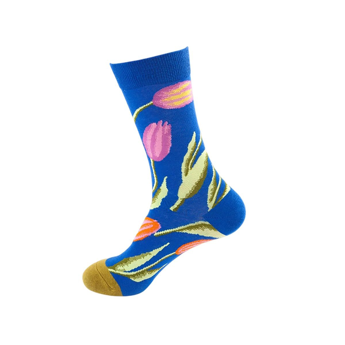 Cotton Crew Socks with Jacquard Pattern 116