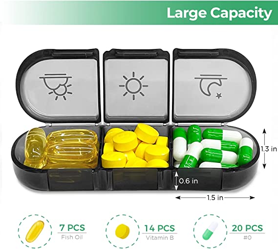 Portable Travel Pill Box 7 Day / Large Pill Containers 2