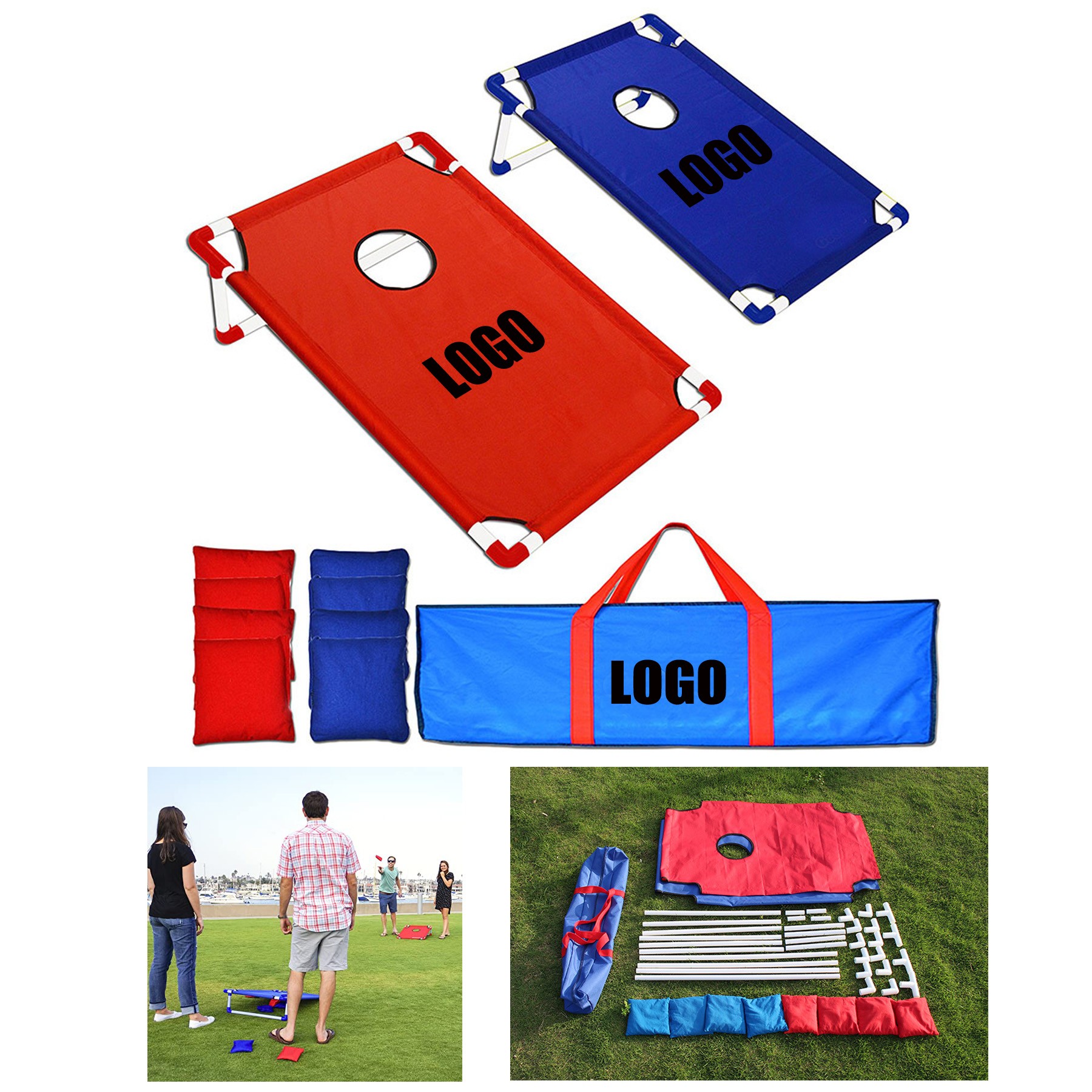 Portable PVC Framed Cornhole Toss Game Set 2