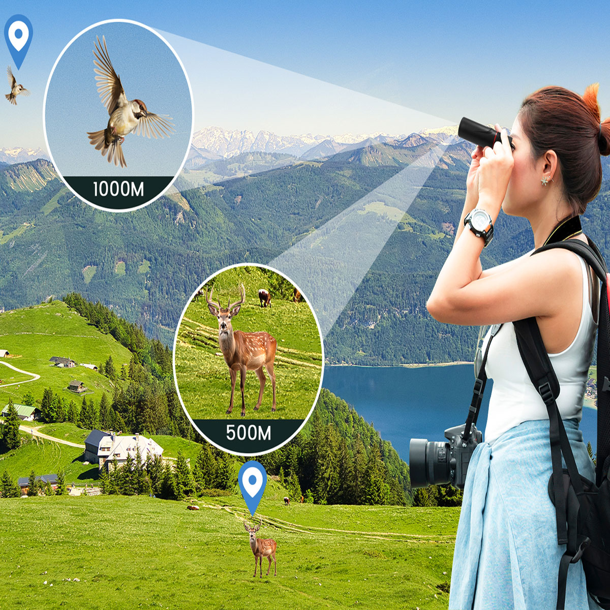 OptiZoom 8X Portable Monocular for Outdoor and Travel Mini and Affordable 9