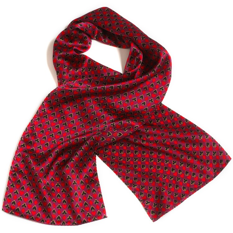 Full House Ladies Silk Scarf - 8"x45" 2