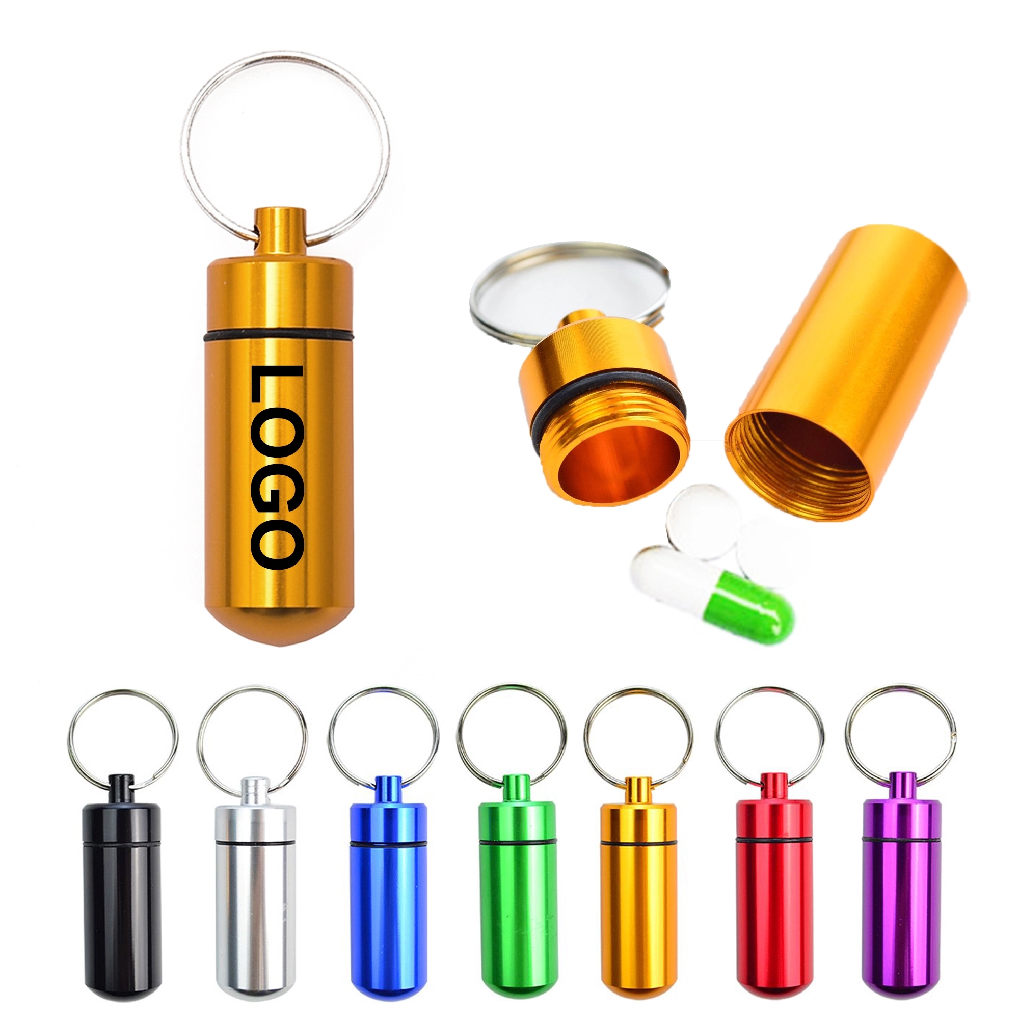 Aluminum Pill Box Key Tag 2