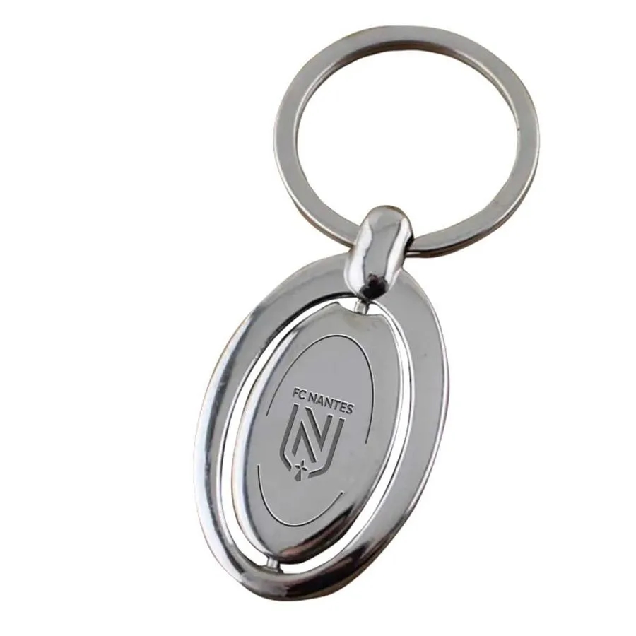 Spinning Oval Metal Keychain 4