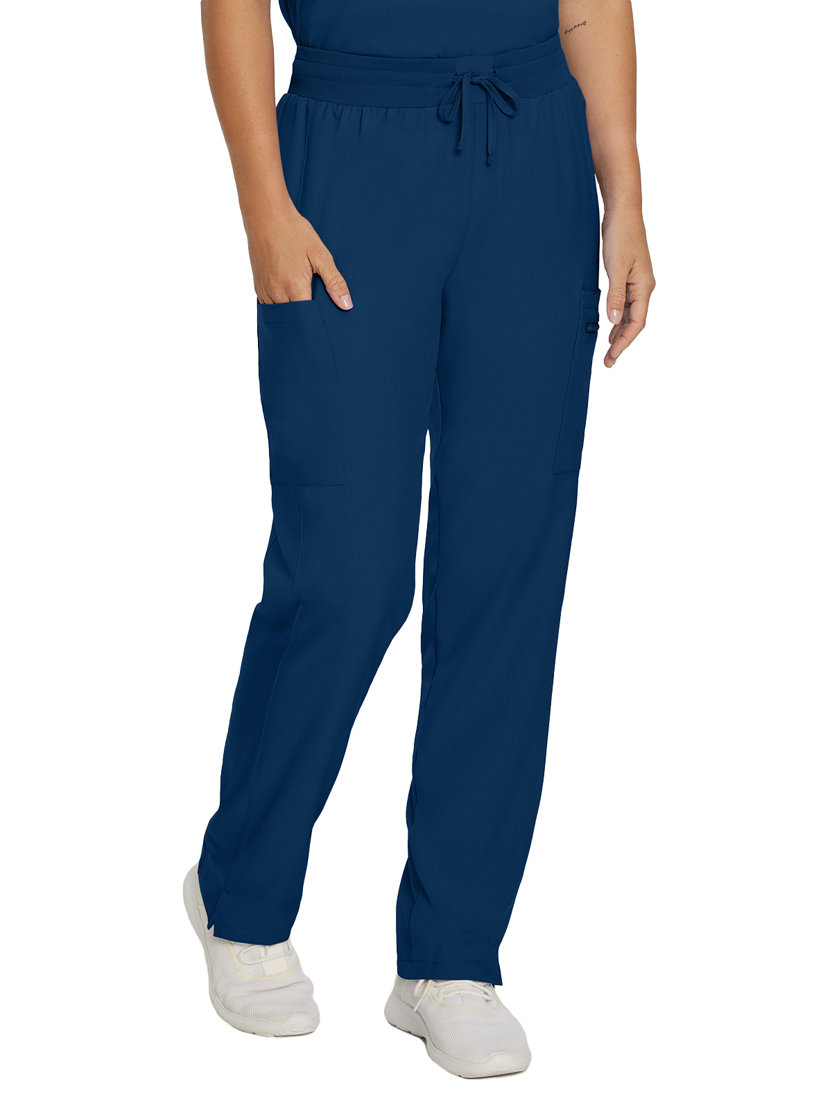 Landau - Forward - Women's Seven-Pocket Mid-Rise Rib-Knit Elastic Waist Cargo Pant 15