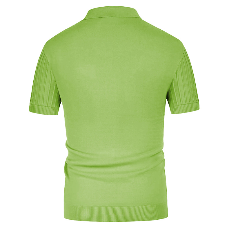Mens Textured Knit Polo Shirts 8