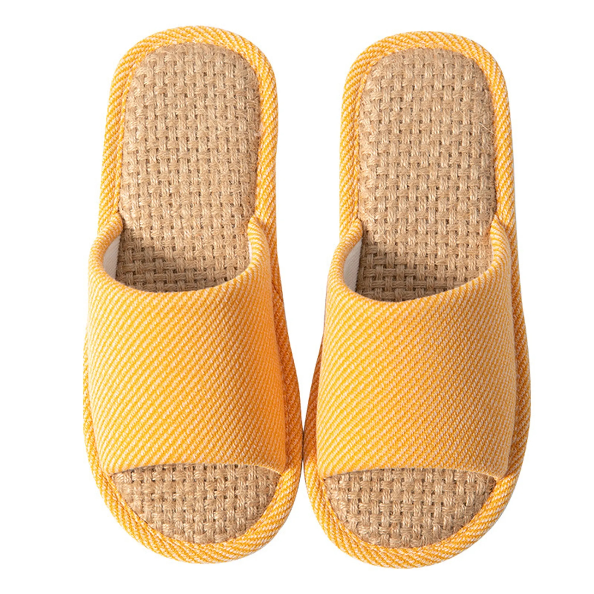 MOQ 30 Summer Linen Slippers Indoor Quiet Breathable 9