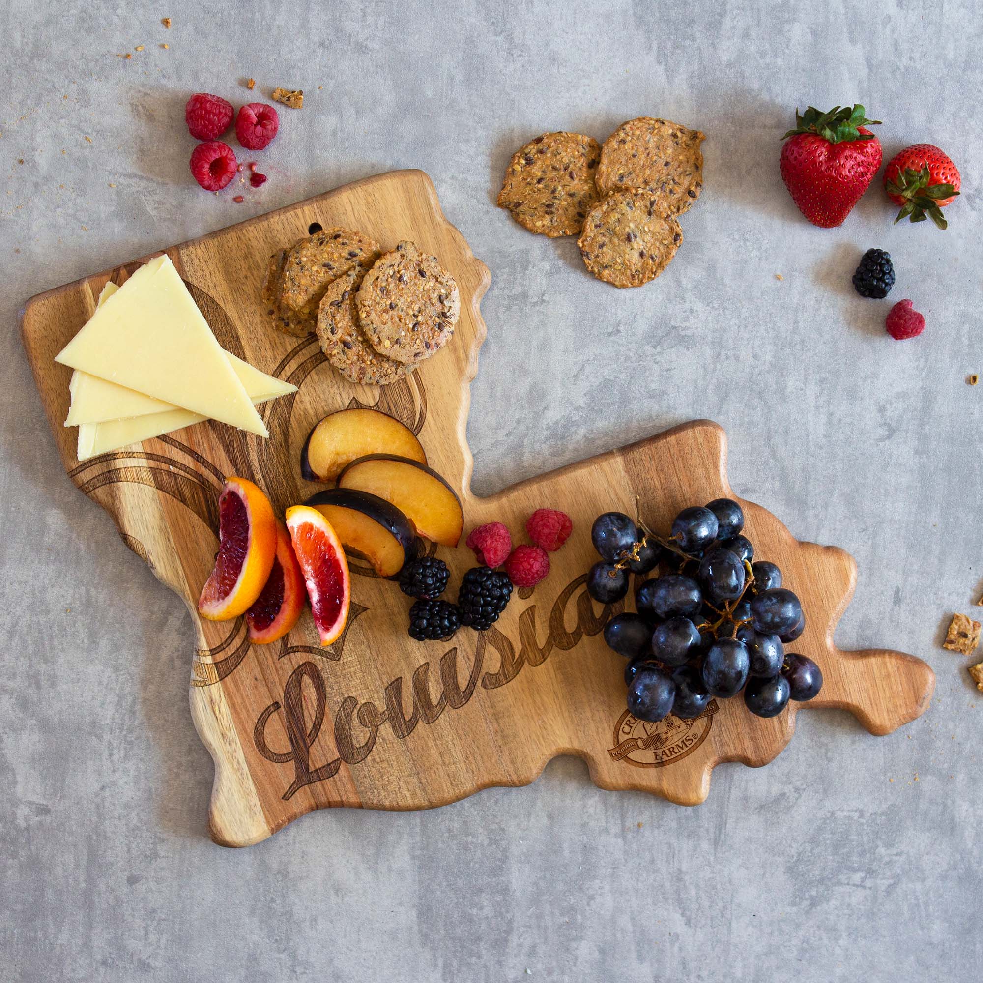 Rock & Branch® Origins Series Louisiana State Shaped Wood Serving and Cutting Board 3