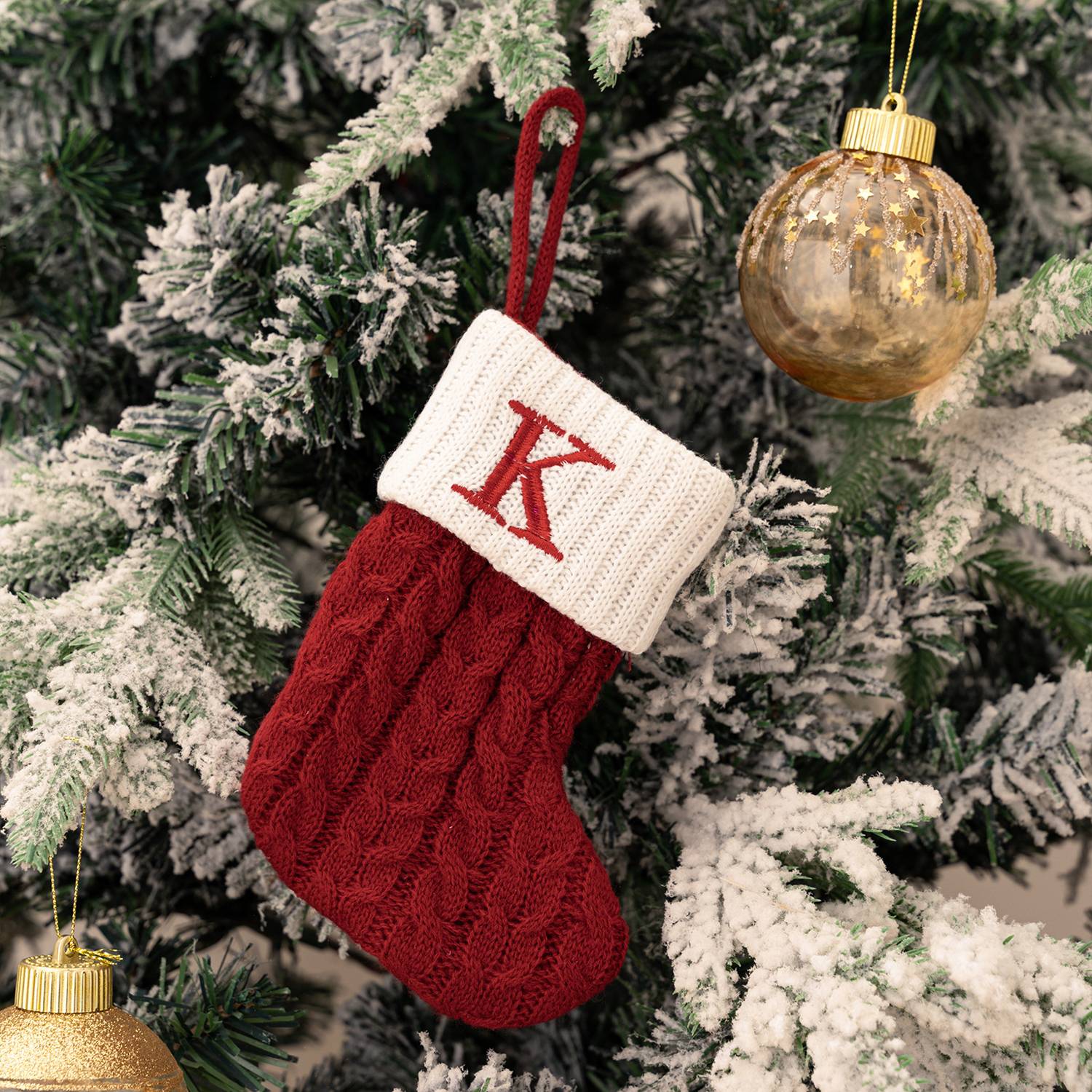 Mini Cotton Knitted Christmas Stocking 3