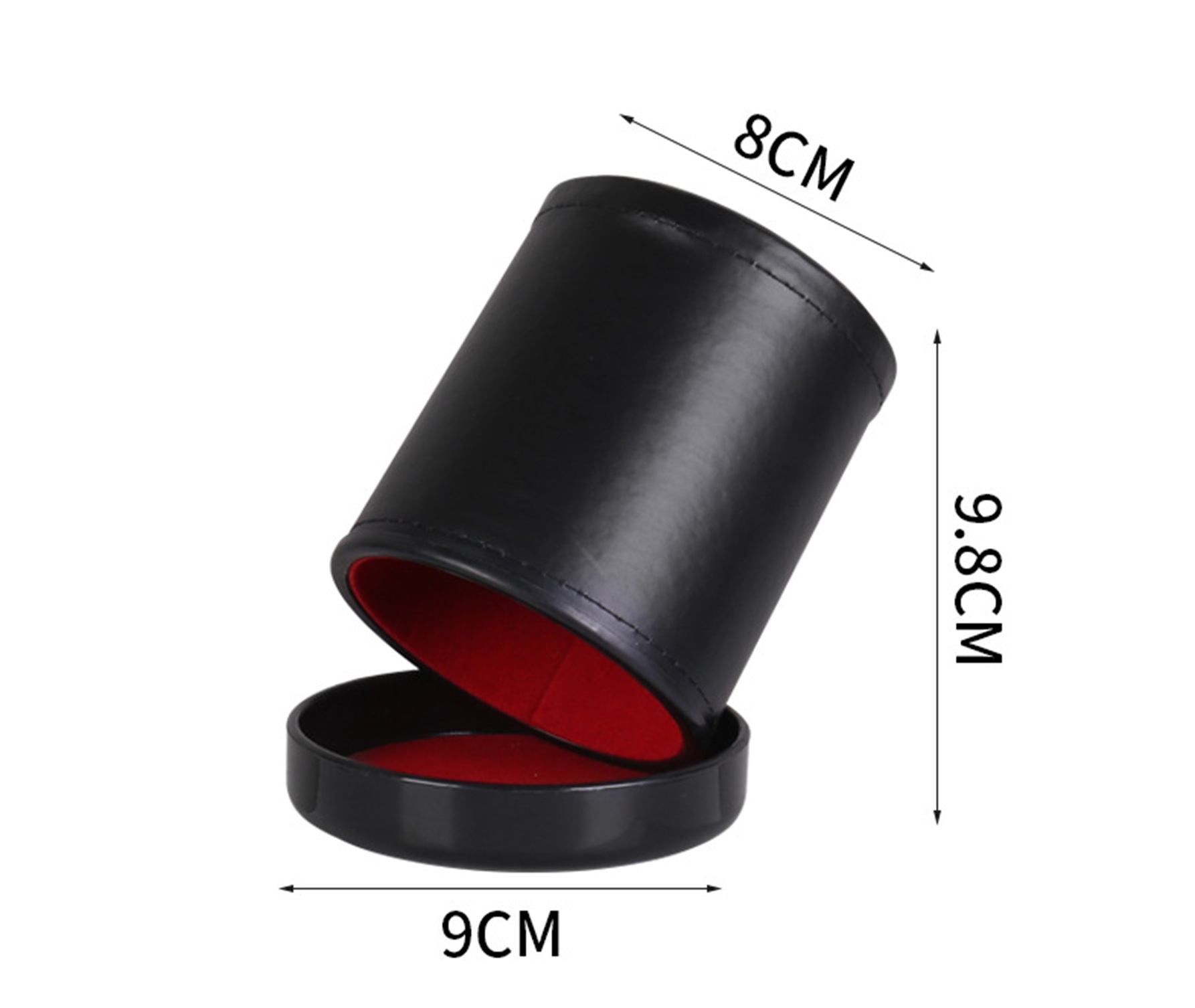 Felt-Lined PU Leather Dice Cup Set 4