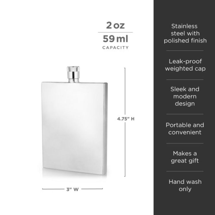 Viski® Stainless Steel Slim Flask 5