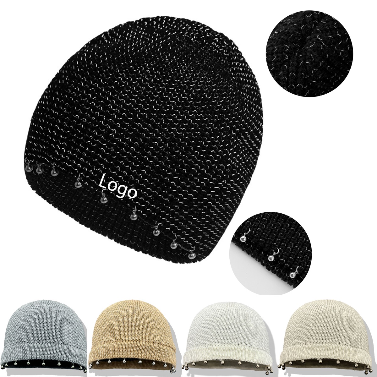 Chill Beaded Beanie Cold Weather Skull Cap 1