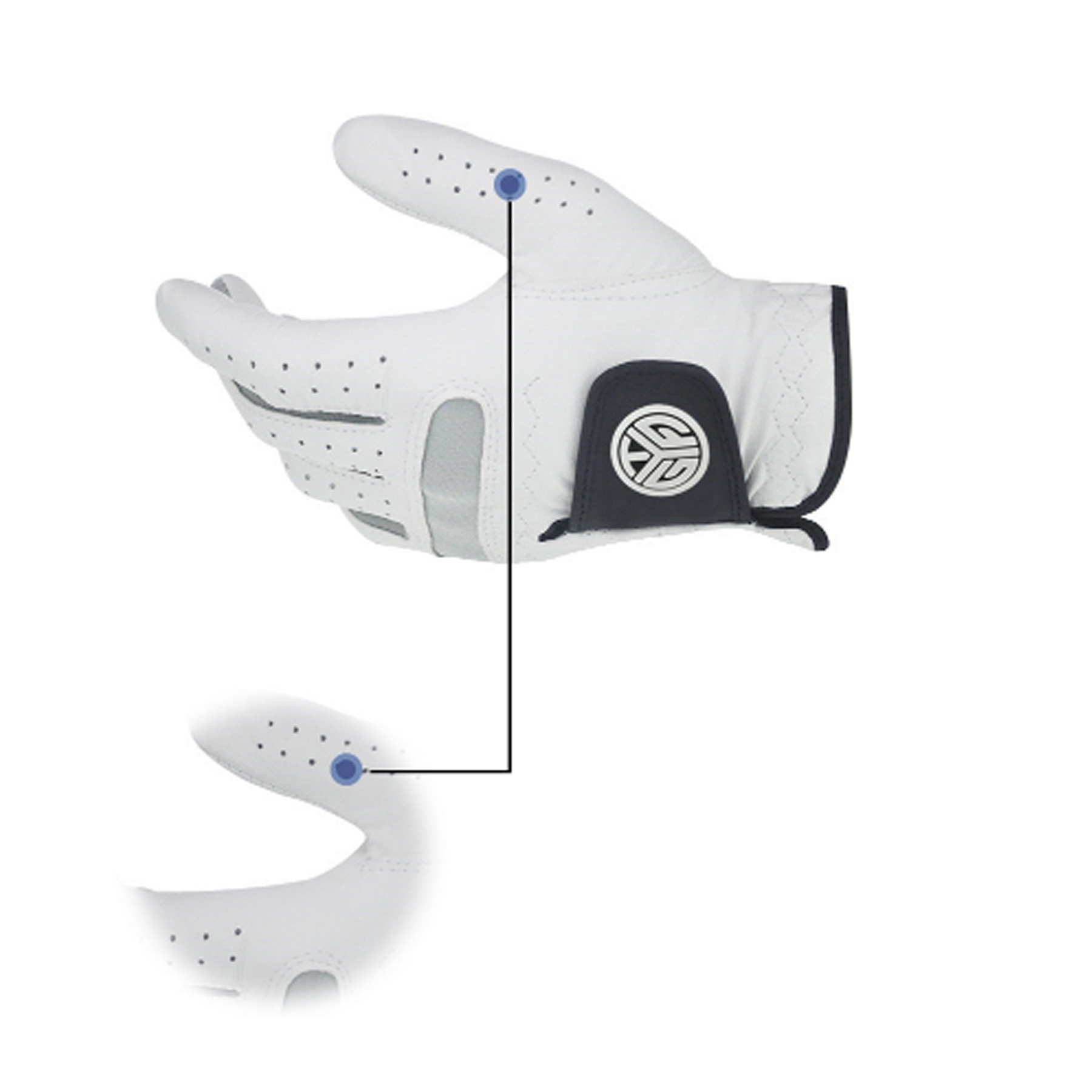 White Breathable Soft Golf Glove in Cabretta Leather 3