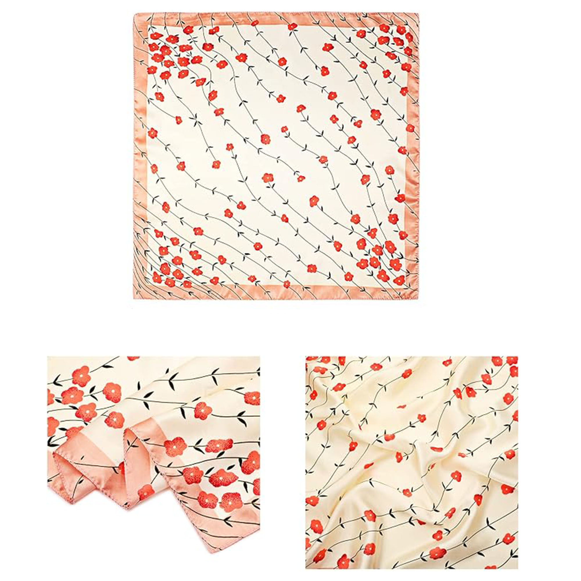 Customizable Color Printed Simulated Silk Scarf 1