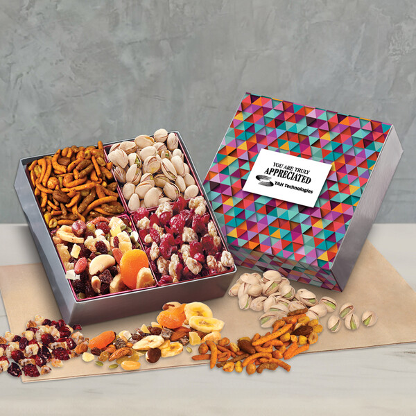 Gift Box with Gourmet Treats with Triangles Sleeve