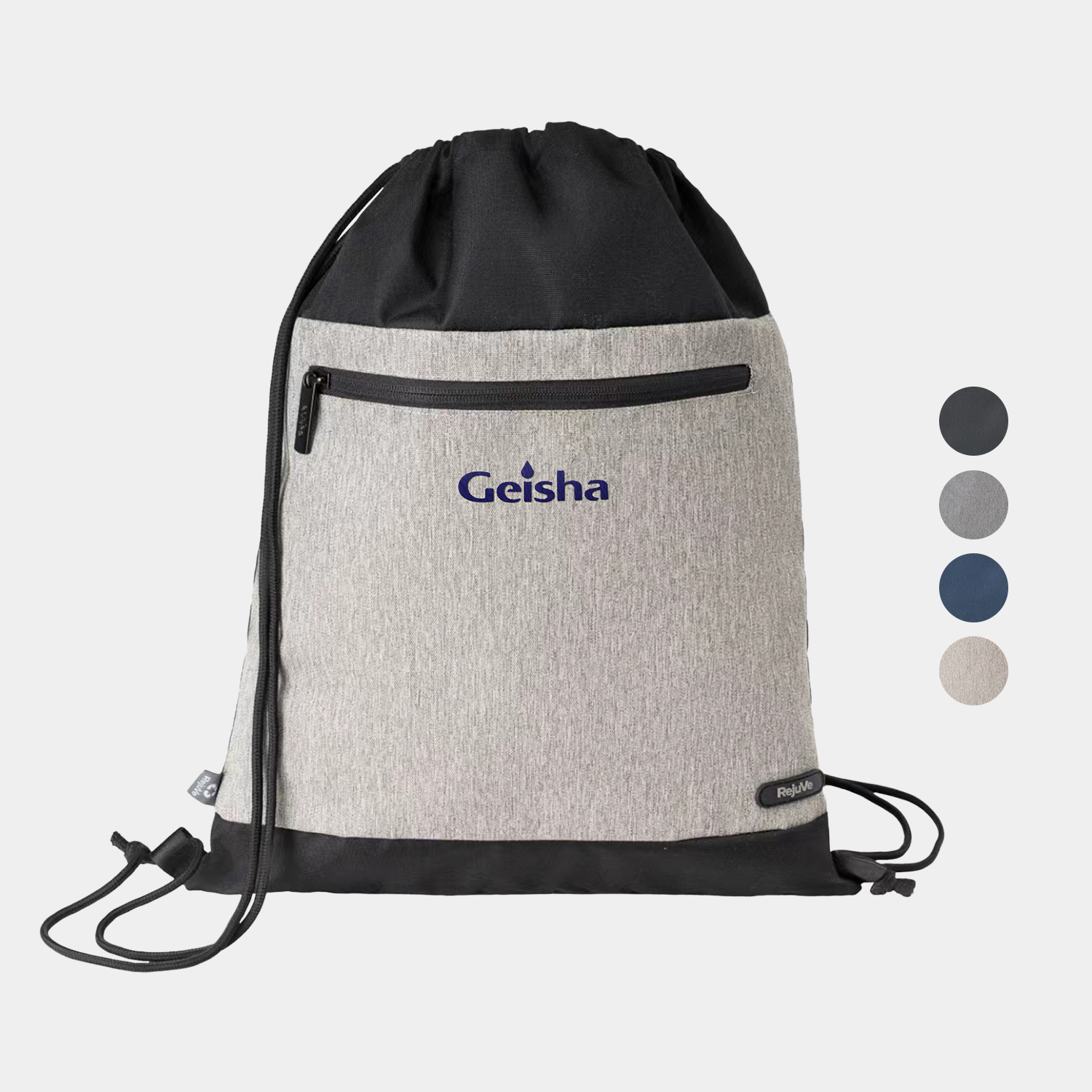 RejuVe® MILANO Recycled Heather Modern Sleek Drawstring Bag 3