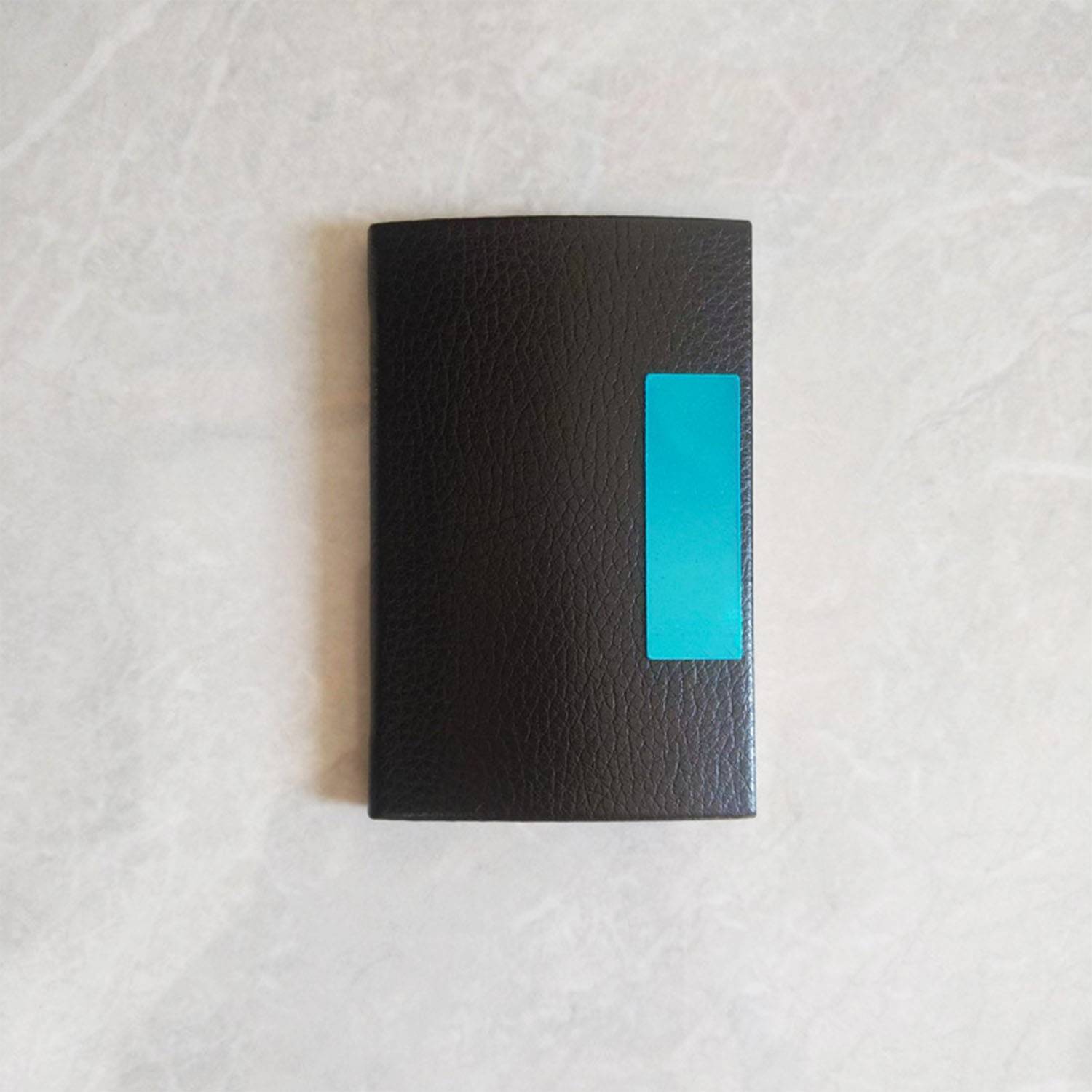 Stainless steel PU leather business card holder 5