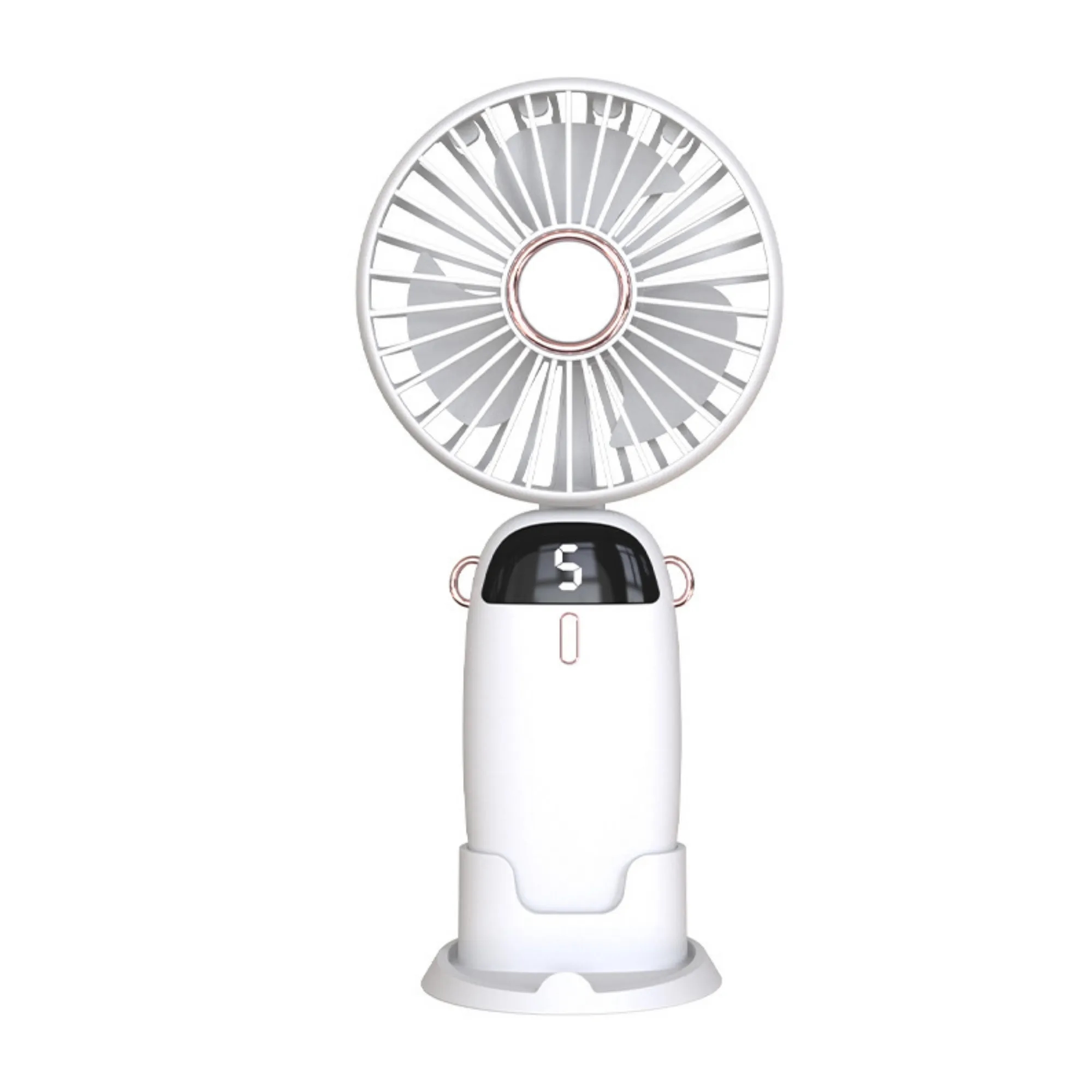 5 Speeds Setting Portable Rechargeable Handheld Fan 2