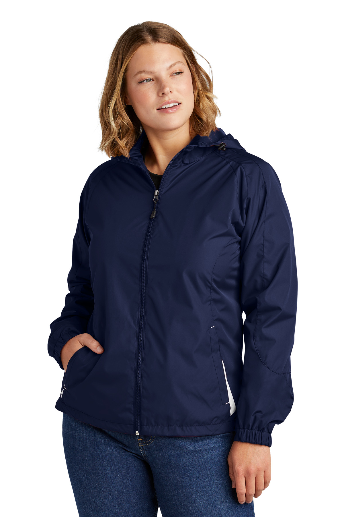 Sport-Tek Women's Colorblock Hooded Raglan Jacket. LST76 1