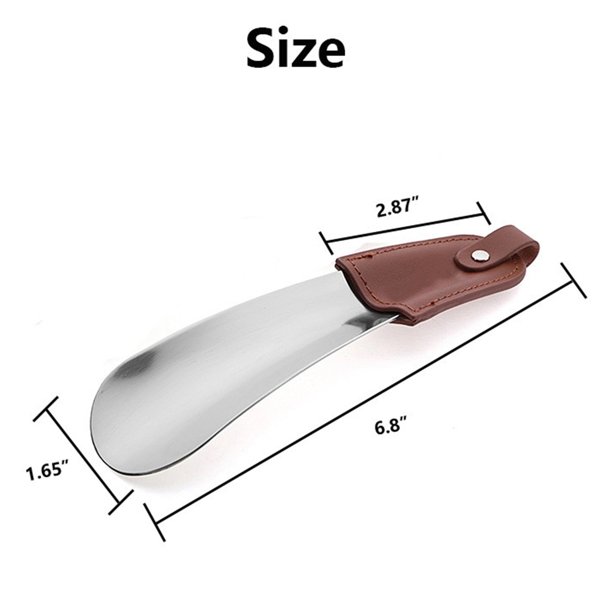 Shoe Horn Stainless Steel With Pu Leather 5