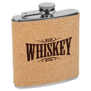 6 Oz. Laserable Leatherette Stainless Steel Flask, custom water bottle with logo imprint 8