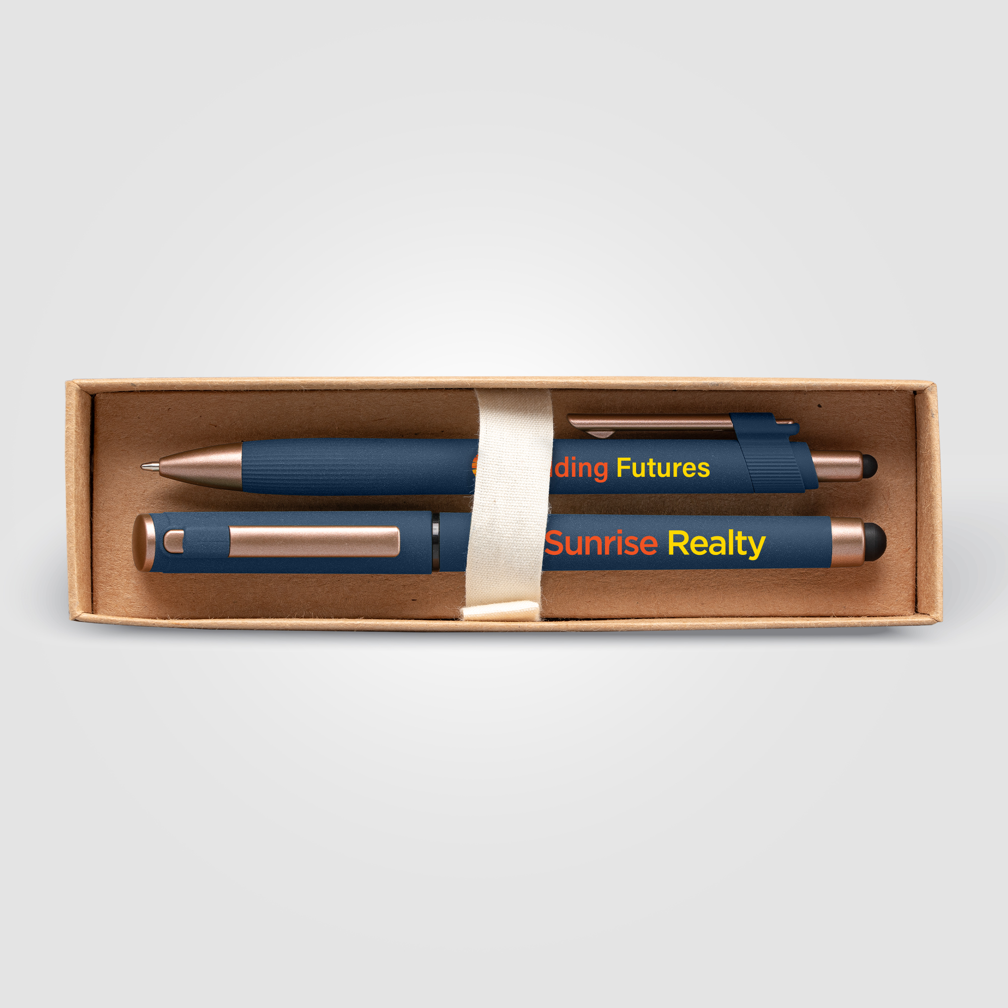 York Recycled Plastic Bronze Trim Pen Gift Set – Box Decorated 12