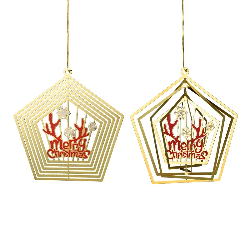 2" Custom Gold 3D Rotation Ornaments 5